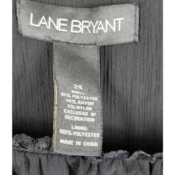 Lane Bryant Black Lace Accent Summer Blouse Women's Sz 24 - Picture 5 of 5